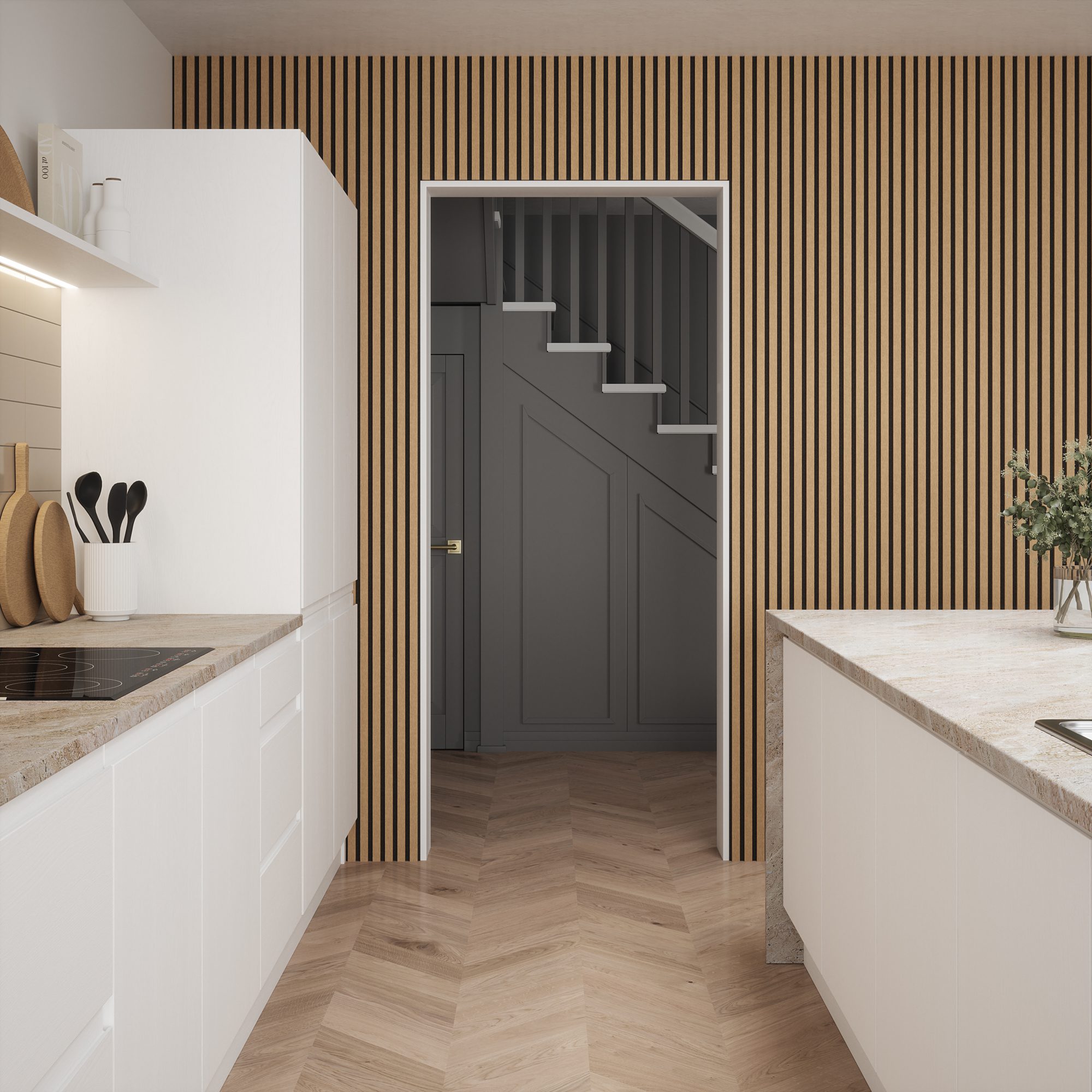 2.4m Medium Oak Wall Panel - Image 3