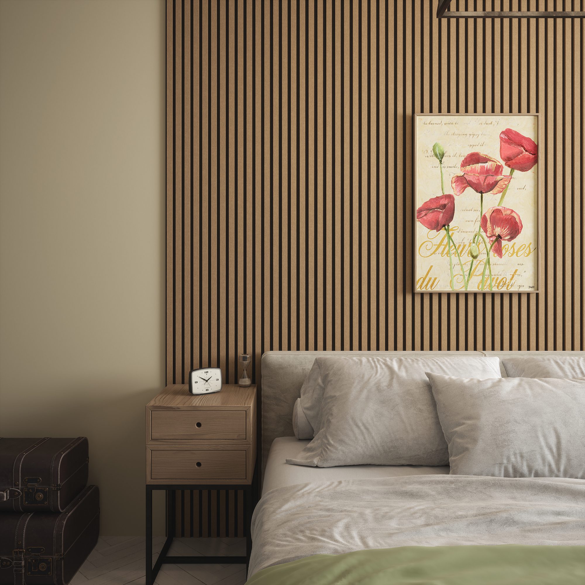 2.4m Medium Oak Wall Panel