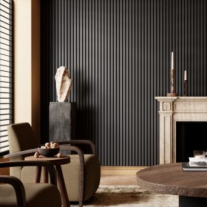 2.4m Melamine Lustrous Black Acoustic Wall Panel
